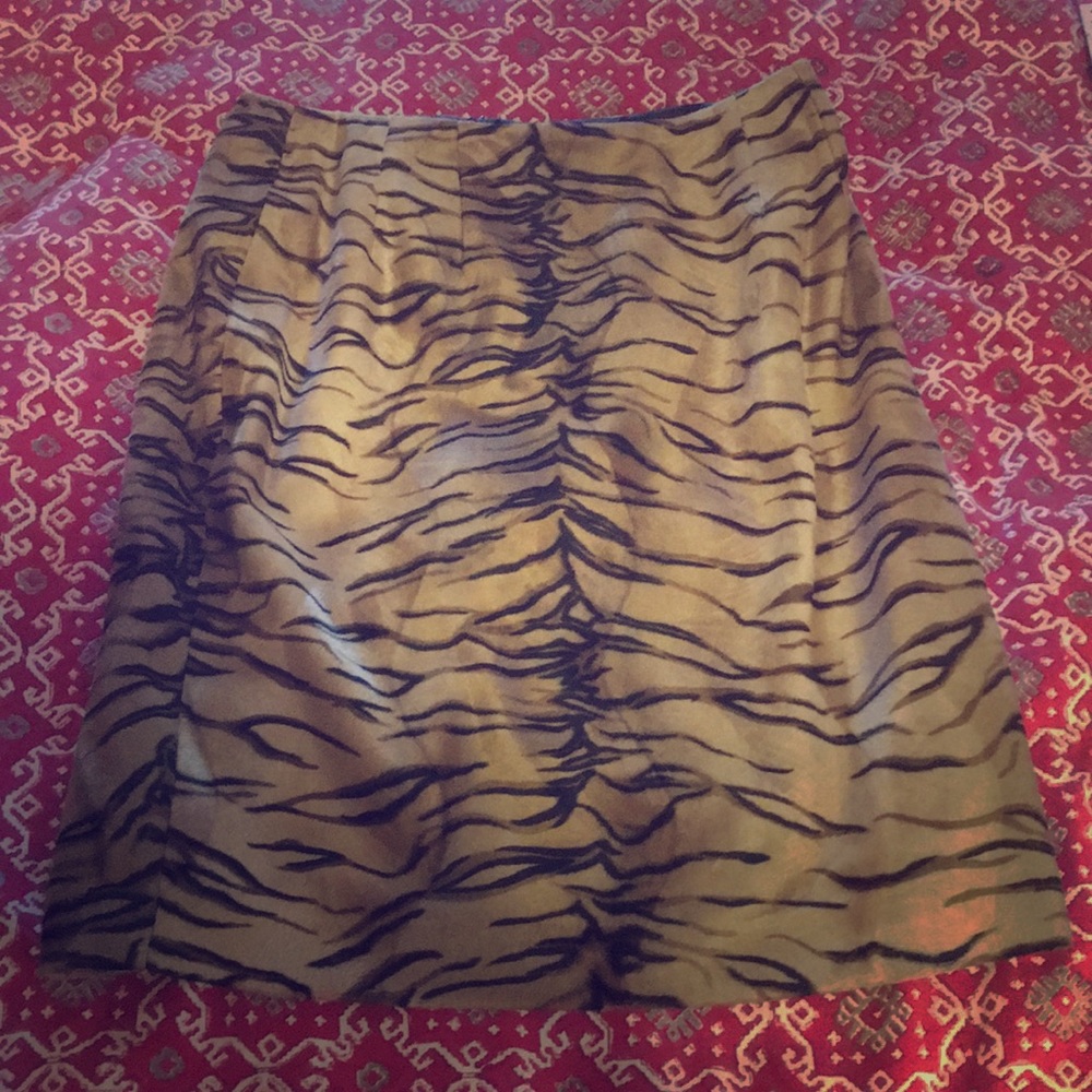 Wild Animal Print Velvet Skirt